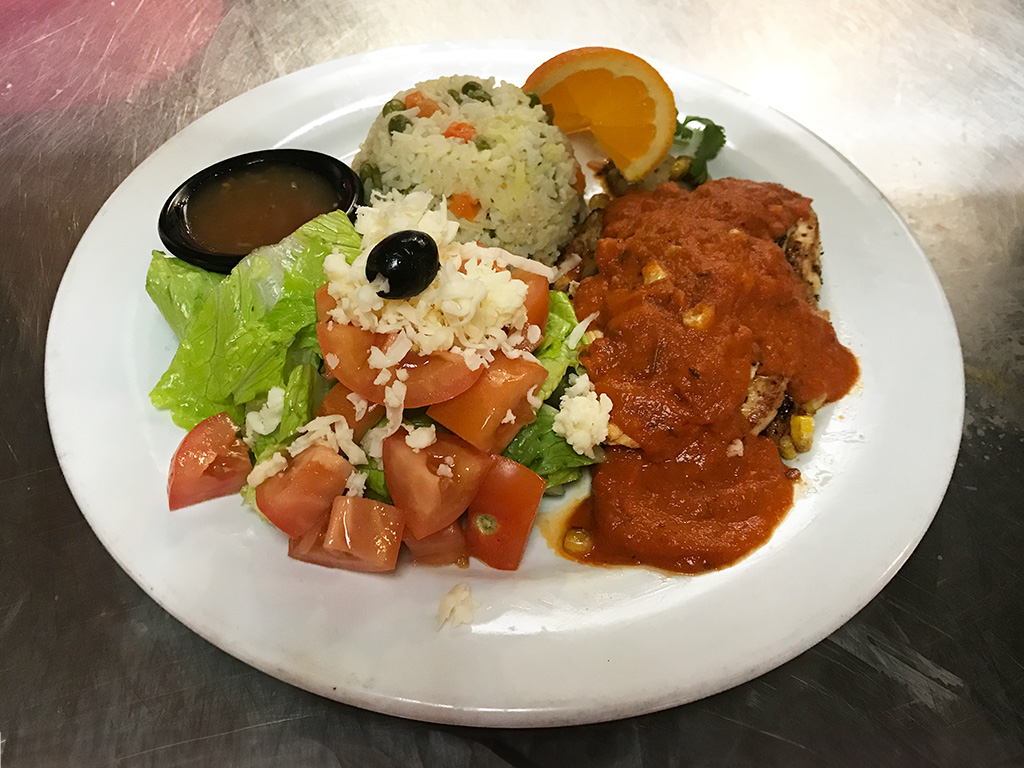 Venue Catering: Chiken, rice and salad